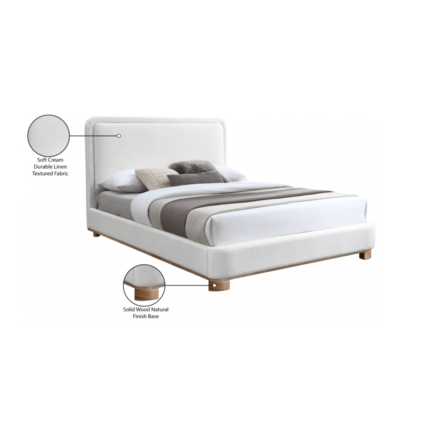 Nicki Bed - Cream