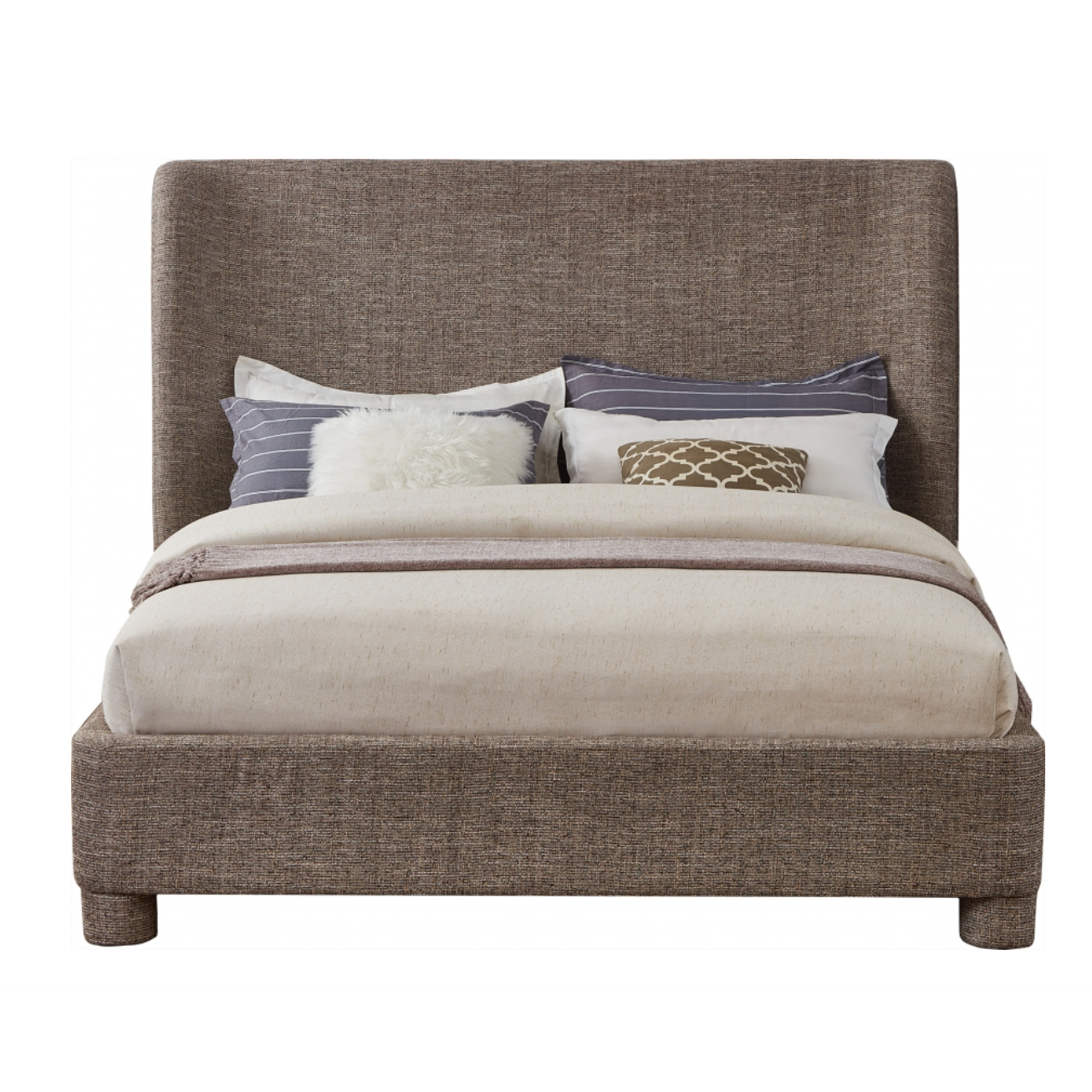 Brandi Linen Textured Fabric Bed - Brown