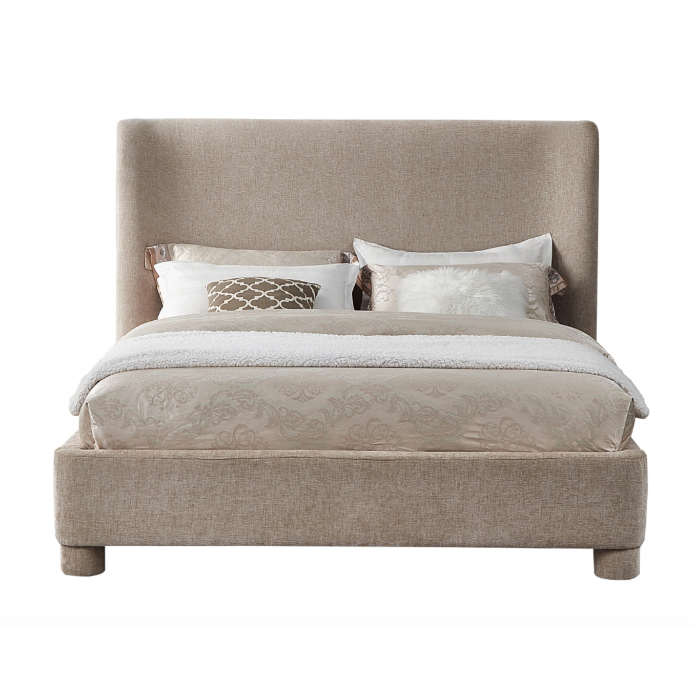Brandi Chenille Fabric Bed - Beige