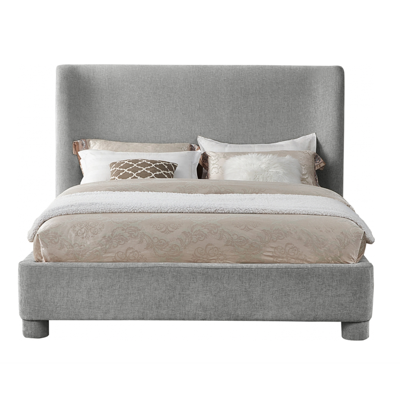 Brandi Chenille Fabric Bed - Grey