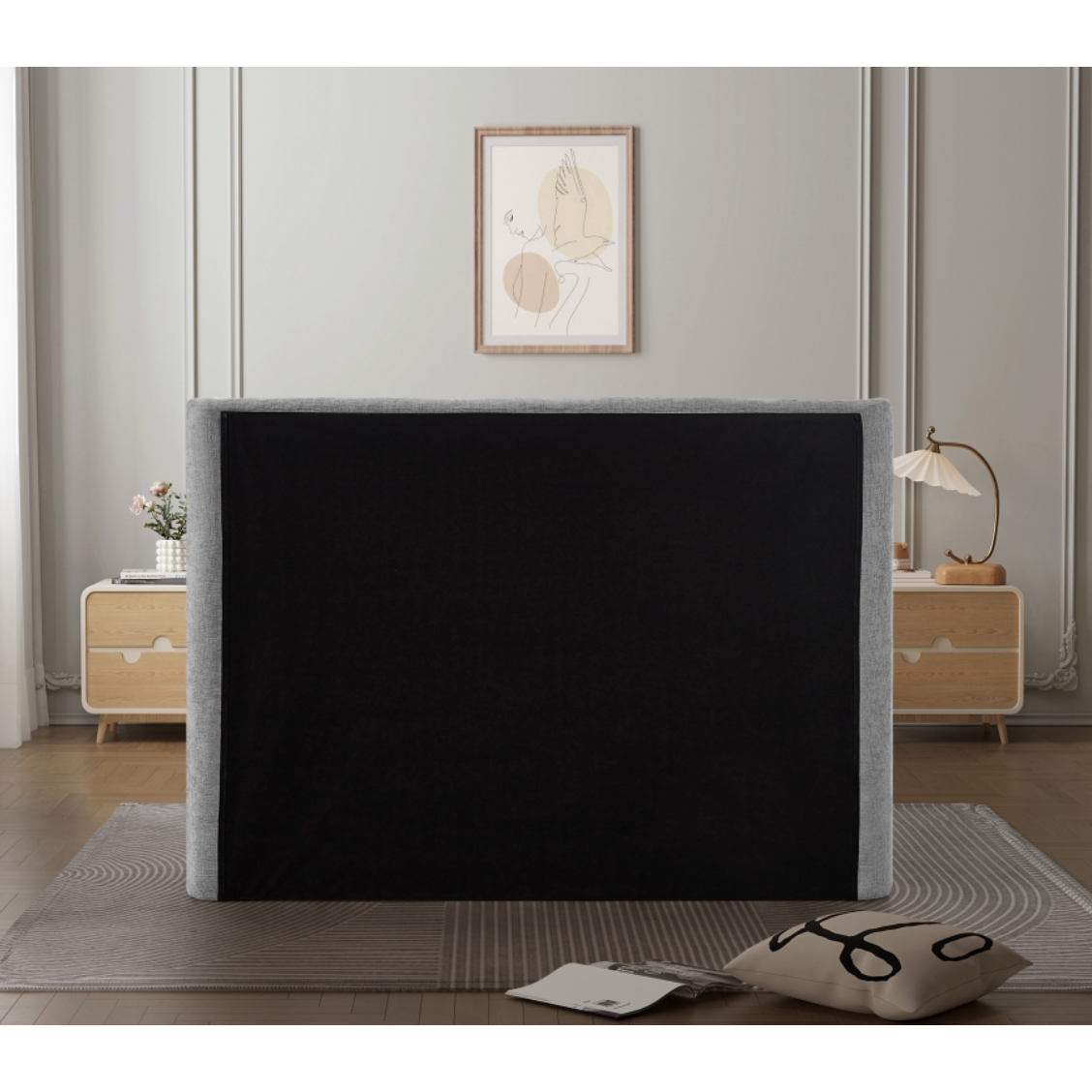 Brandi Chenille Fabric Bed - Grey