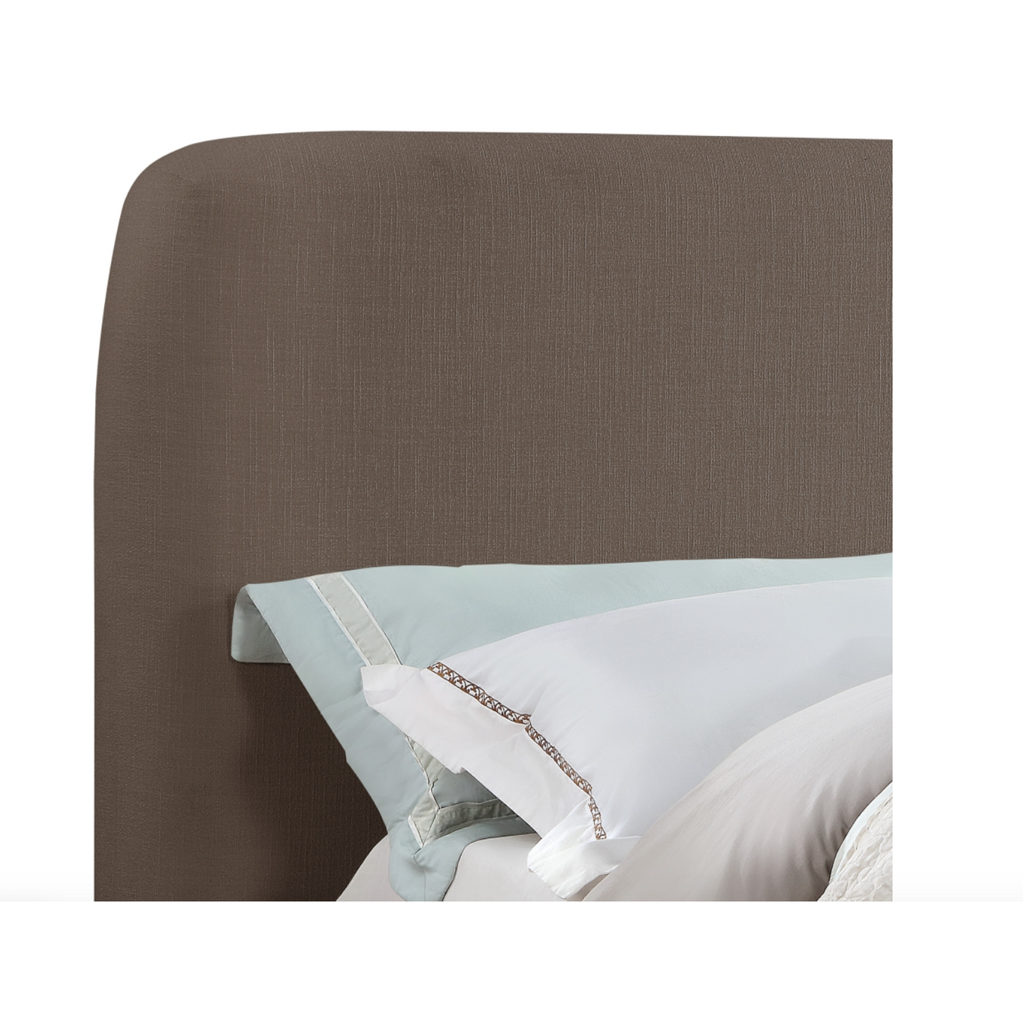 Oswald Linen Textured Fabric Bed - Brown