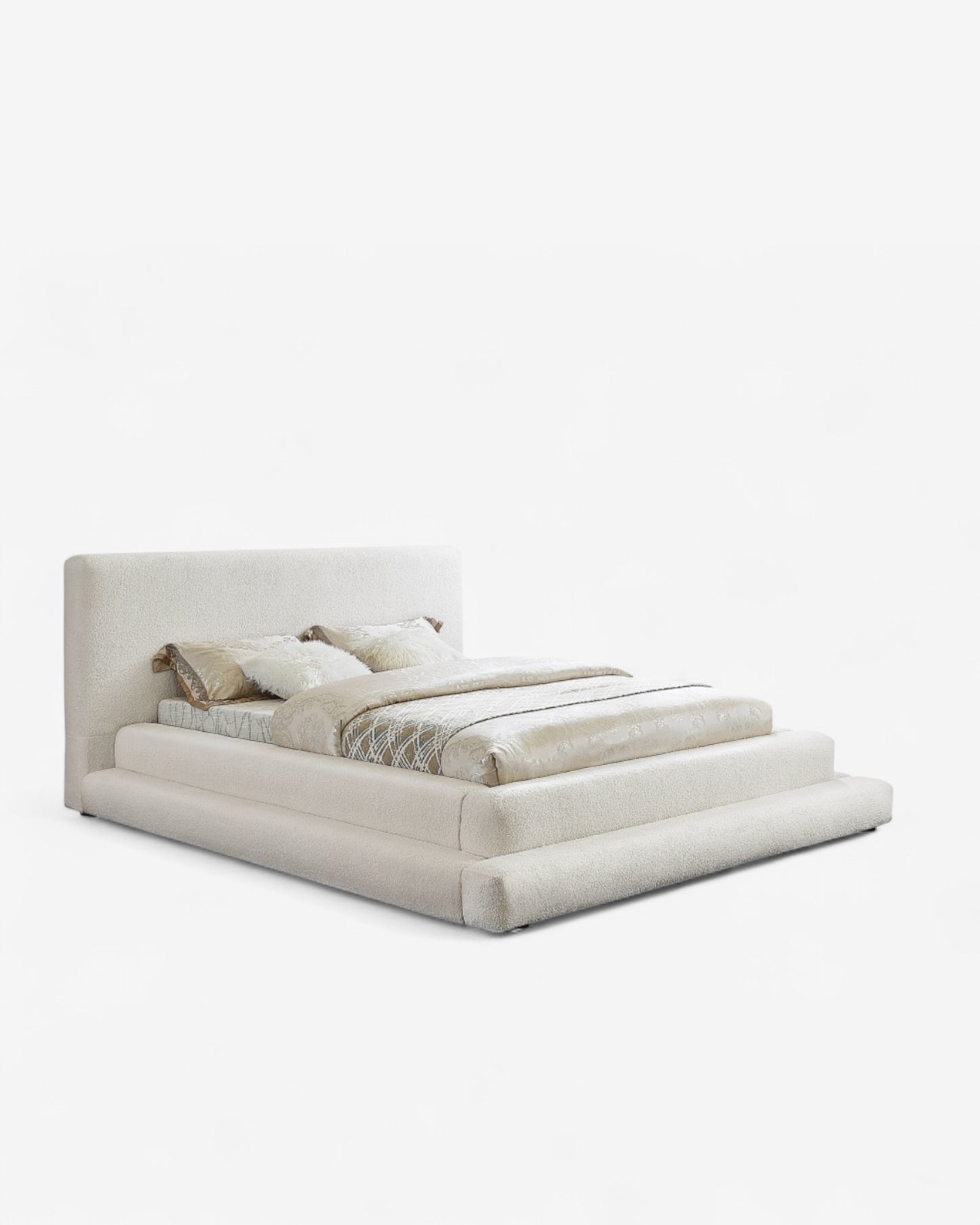 Petra Teddy Fabric Bed - Cream