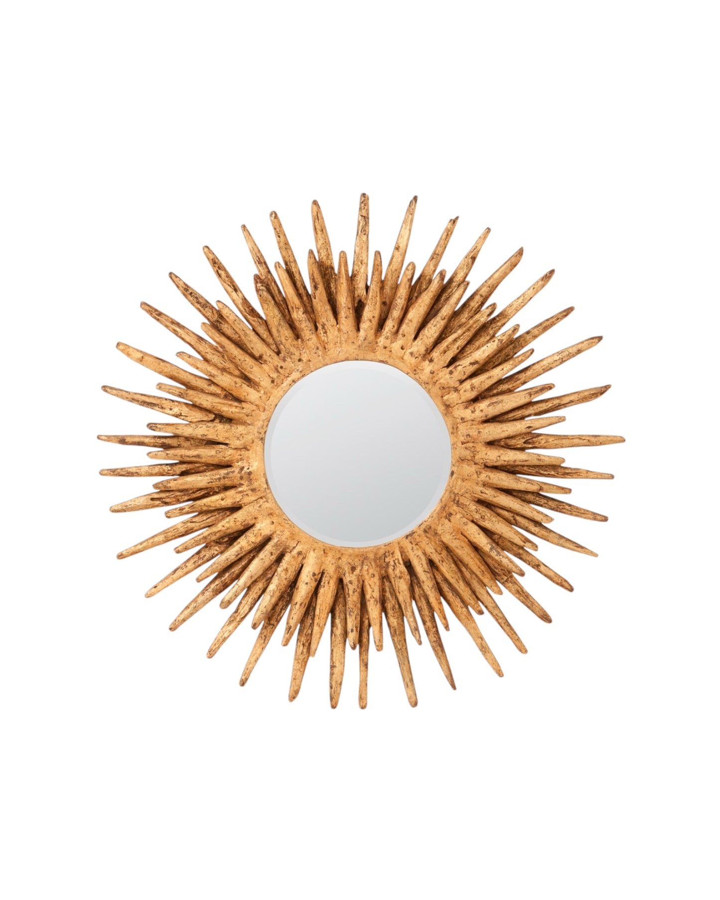 DONATELLA ROUND MIRROR DISTRESSED GOLD 41"D