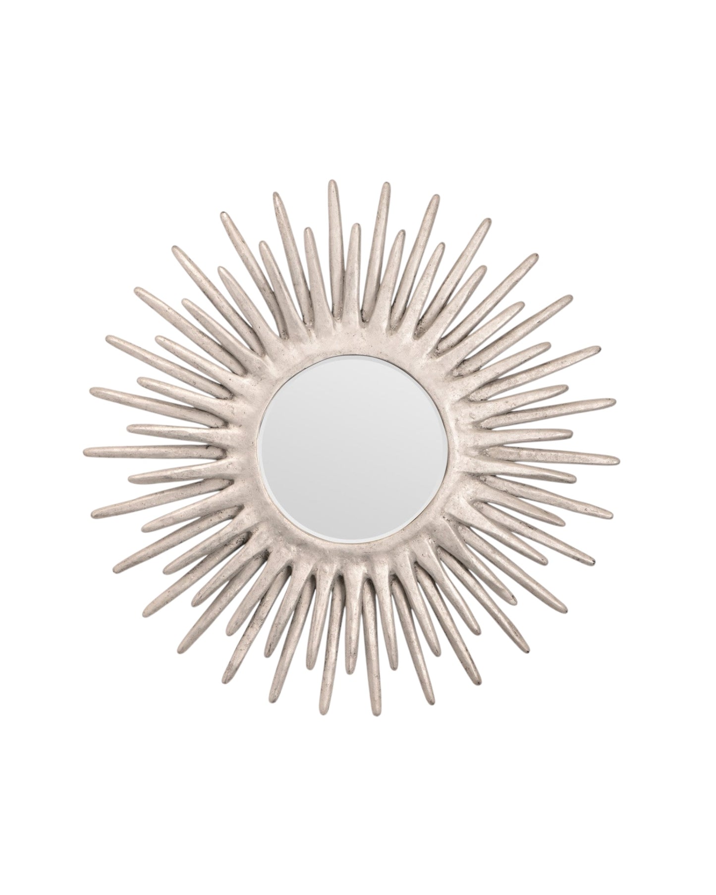 DONATELLA ROUND MIRROR DISTRESSED SILVER 41"D