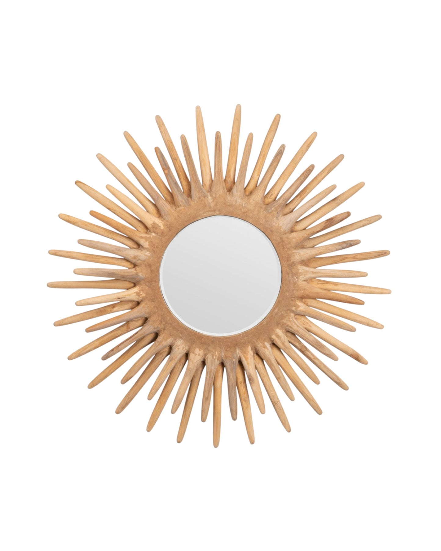 DONATELLA ROUND MIRROR NATURAL WOOD 41"D