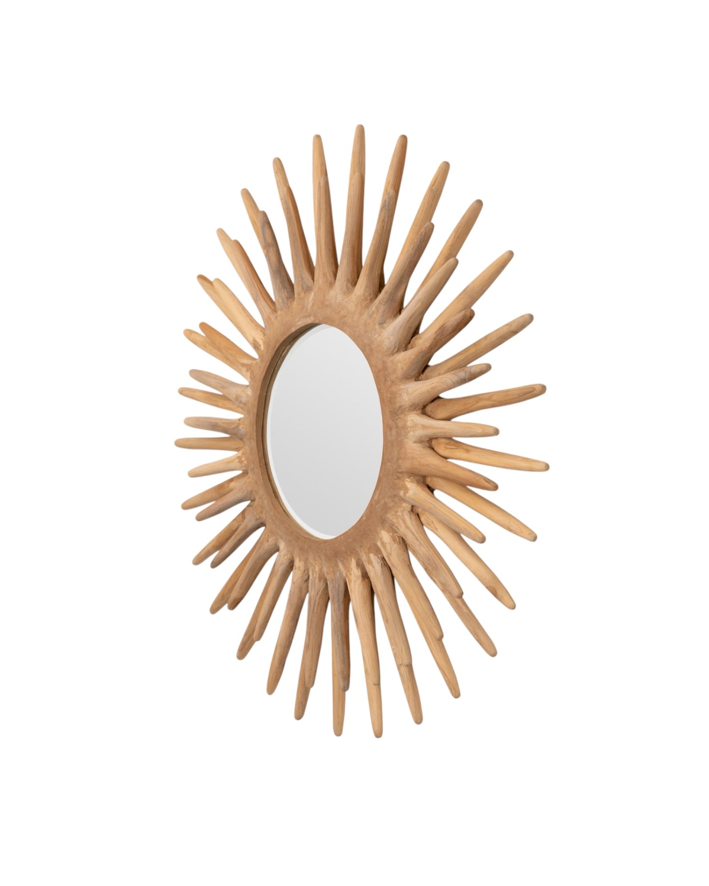DONATELLA ROUND MIRROR NATURAL WOOD 41"D