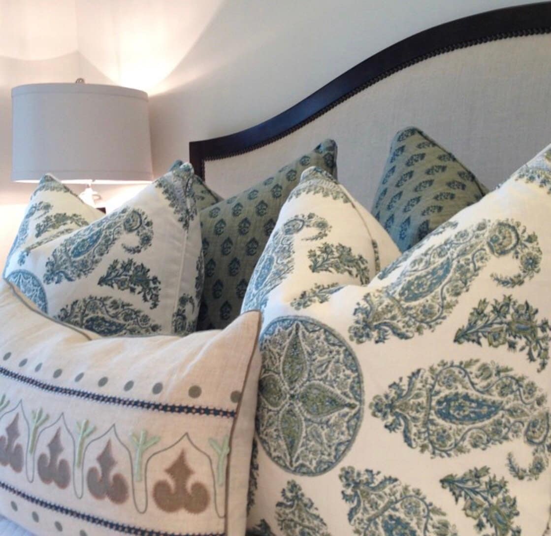 Peter Dunham Designer PIllow Cover Rajmata in Blue/Blue
