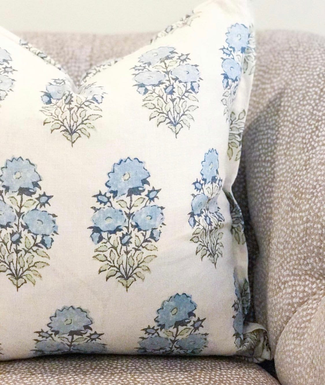 Lisa Fine Mughal Flower Pillow Cover in Monsoon