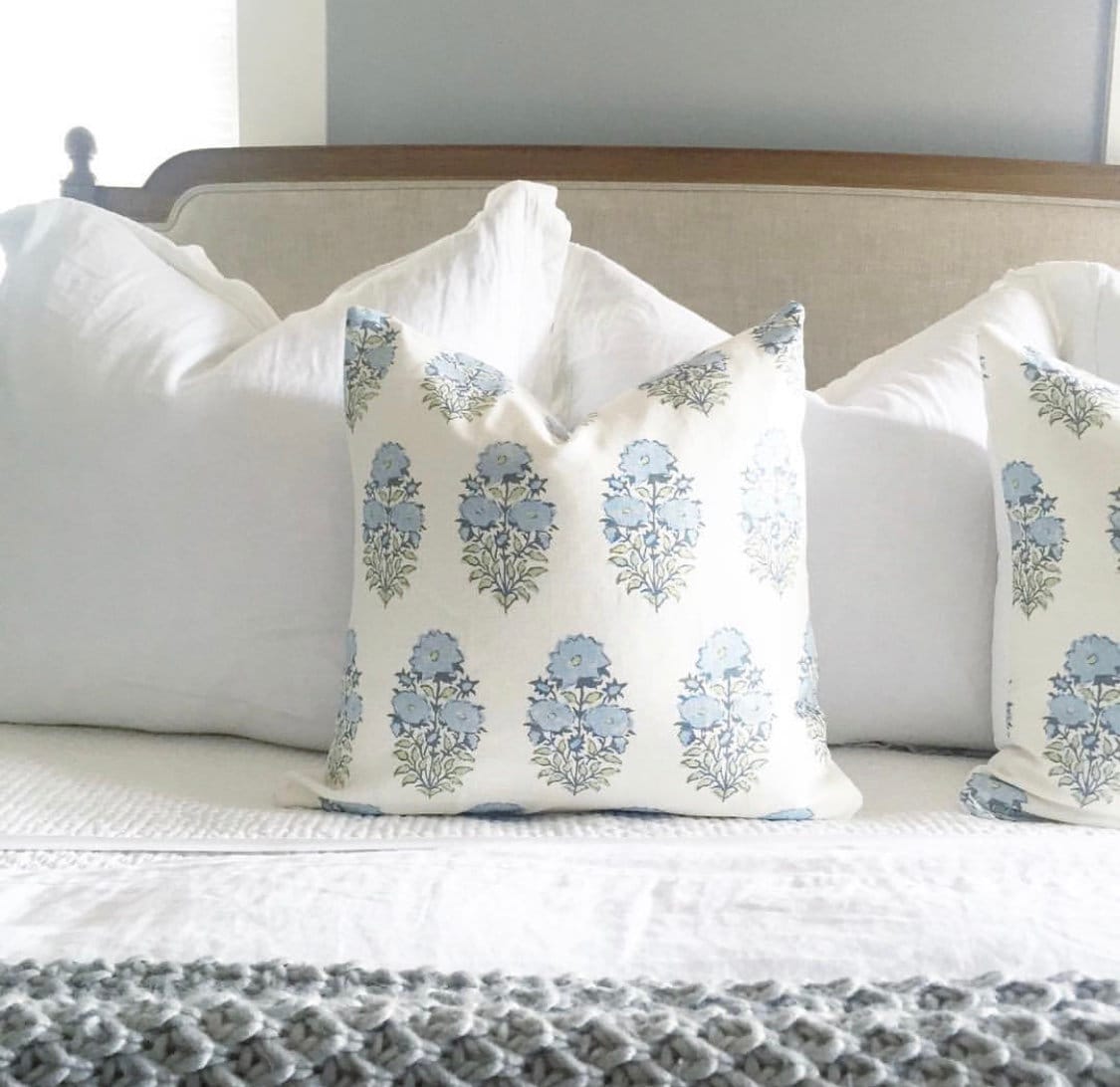 Lisa Fine Mughal Flower Pillow Cover in Monsoon