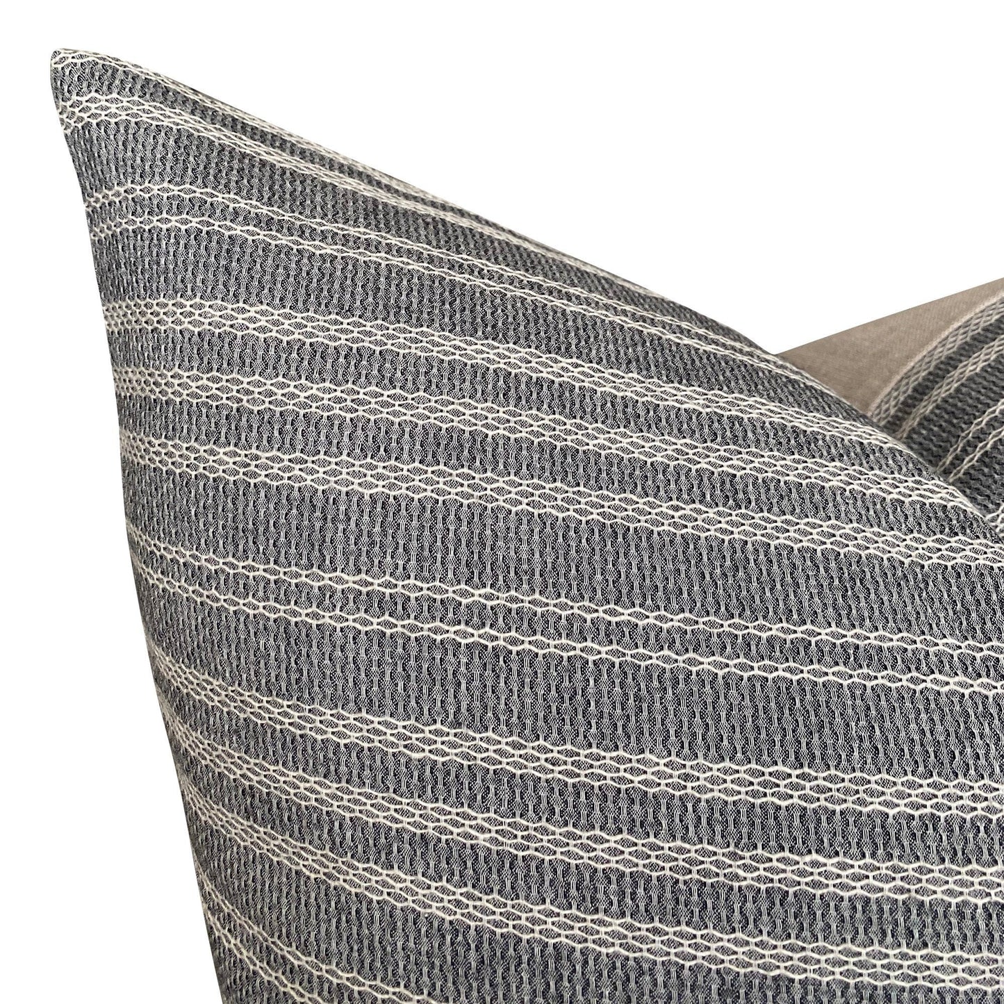 Chiangmai Native Cotton Gray and White Woven Stripe Pillow Cover
