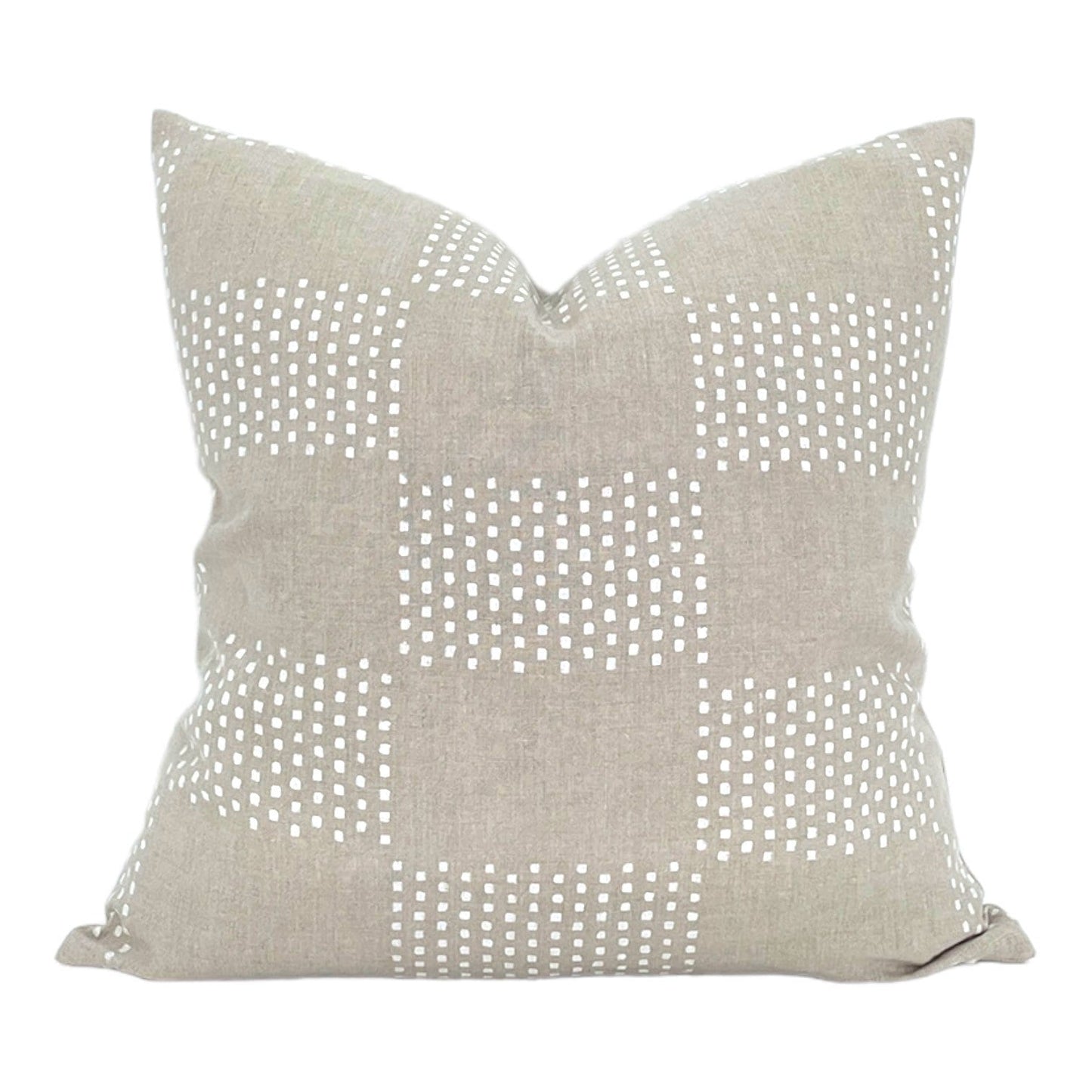 Designer Vidhani White on Natural Pillow Cover