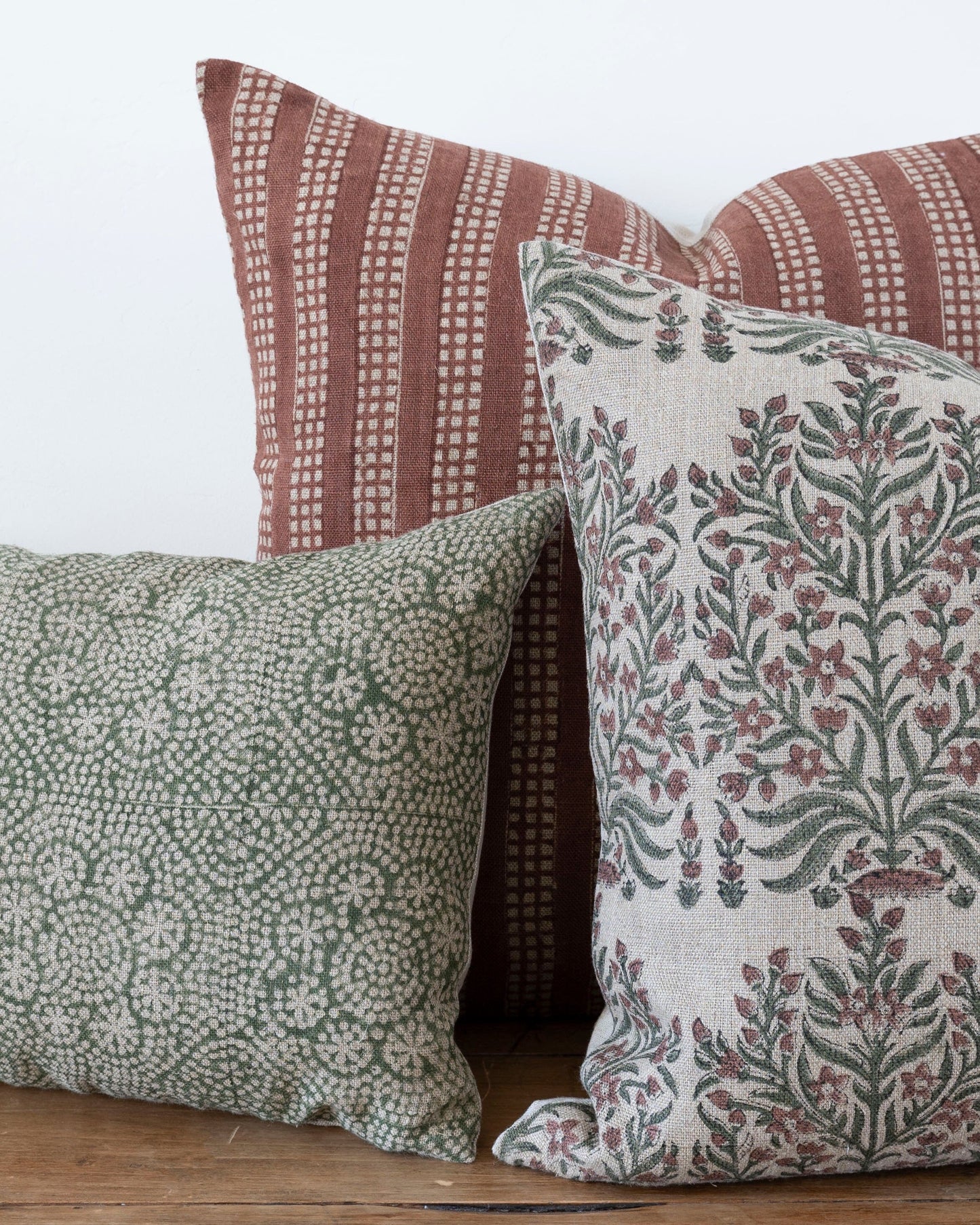 Designer Wisteria in Olive Pillow Cover