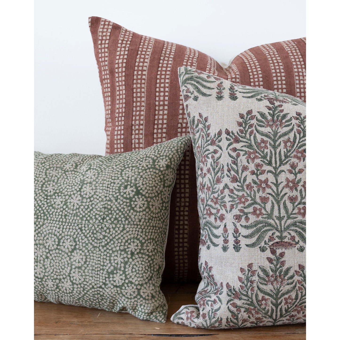 Designer Wisteria in Olive Pillow Cover