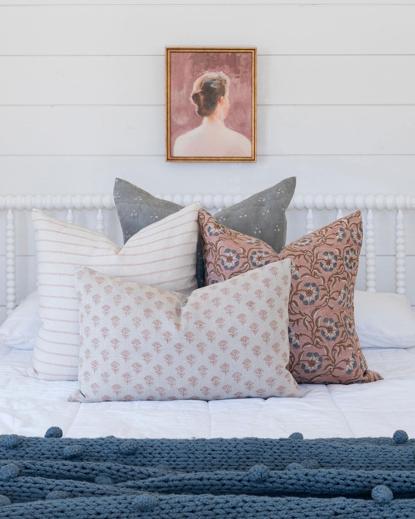 Designer Nishaan Blue Pillow Cover
