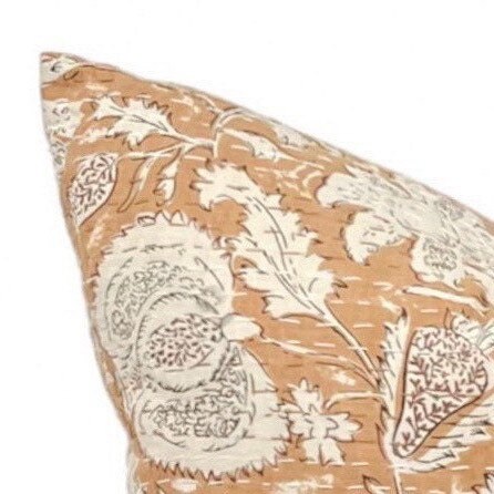 Designer "Cedros" Block Print Kantha Quilted Pillow Cover