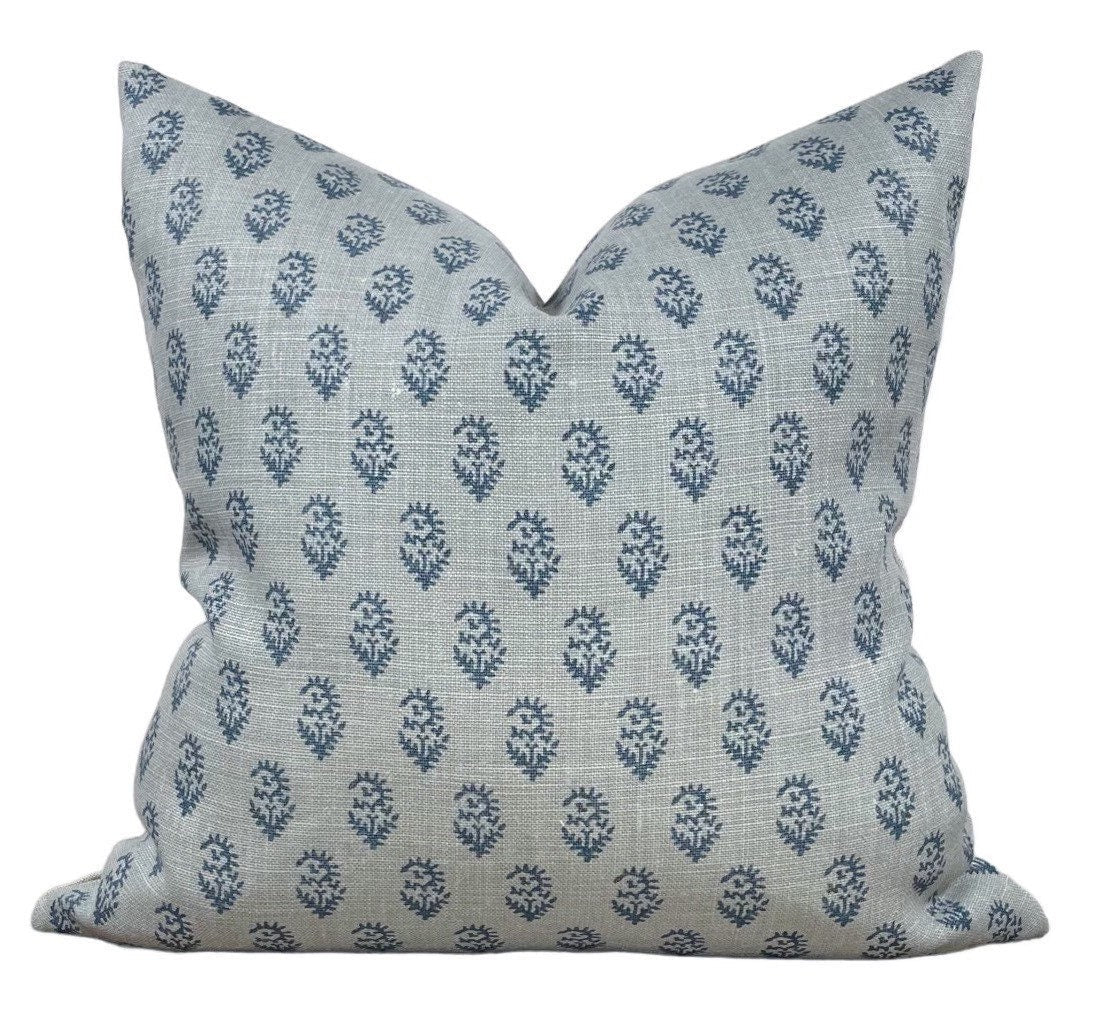Peter Dunham Rajmata Pillow Cover in Mist Indigo