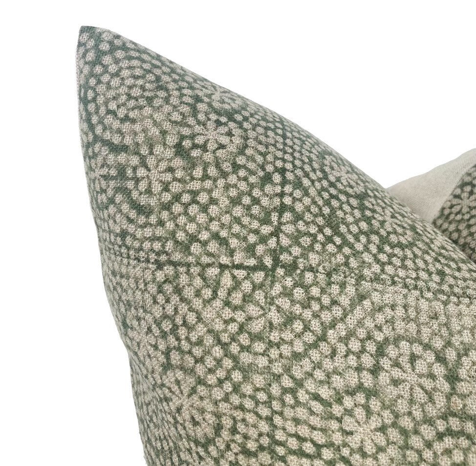 Designer Wisteria in Olive Pillow Cover