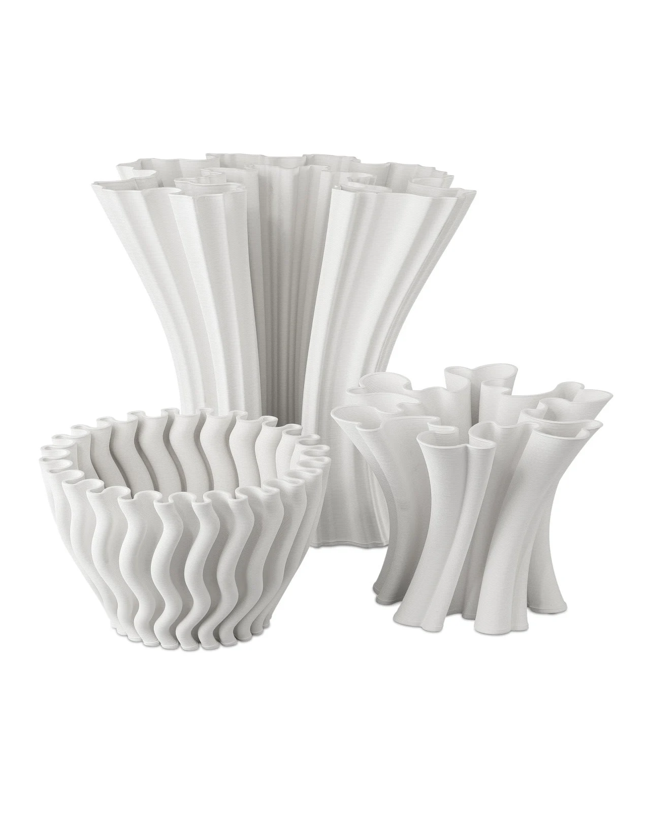 Godet Twist White Vase