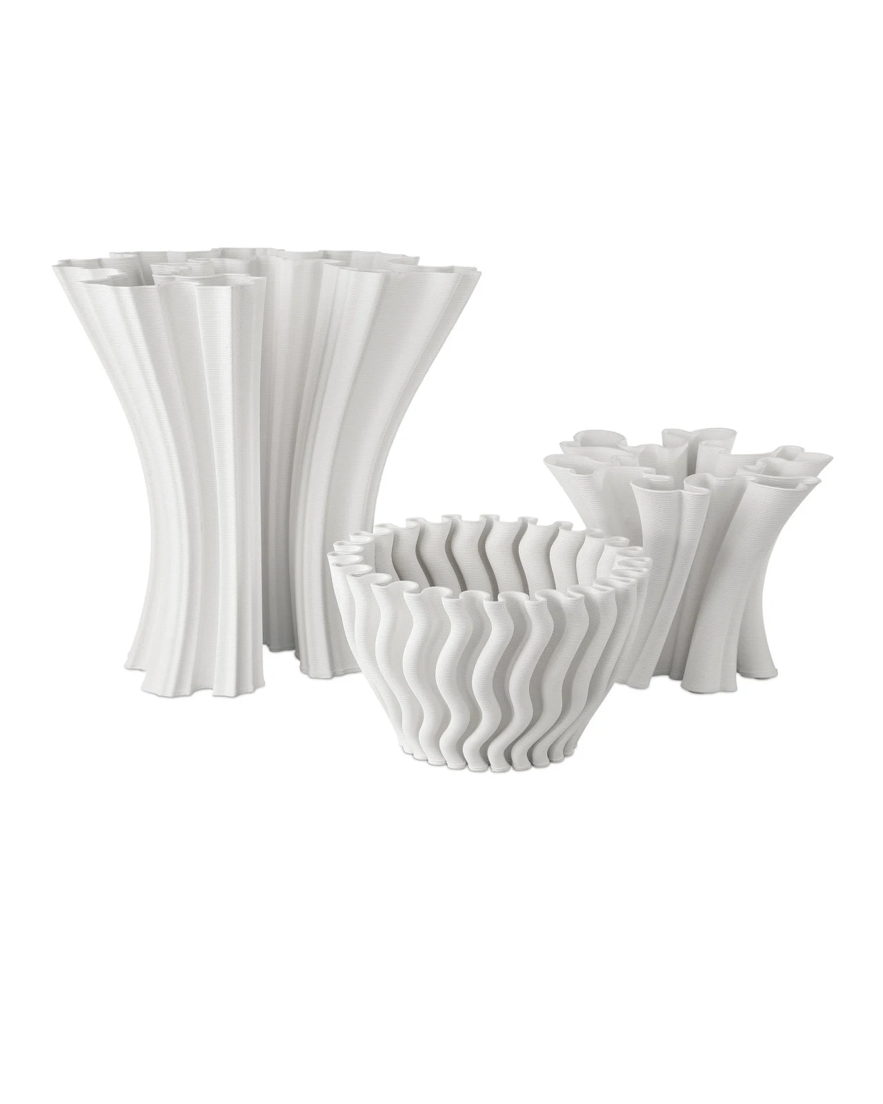 Godet Twist White Vase