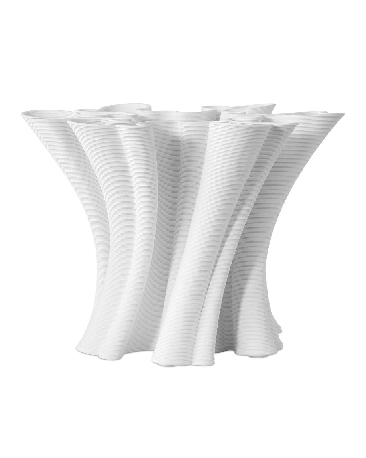 Godet Twist White Vase