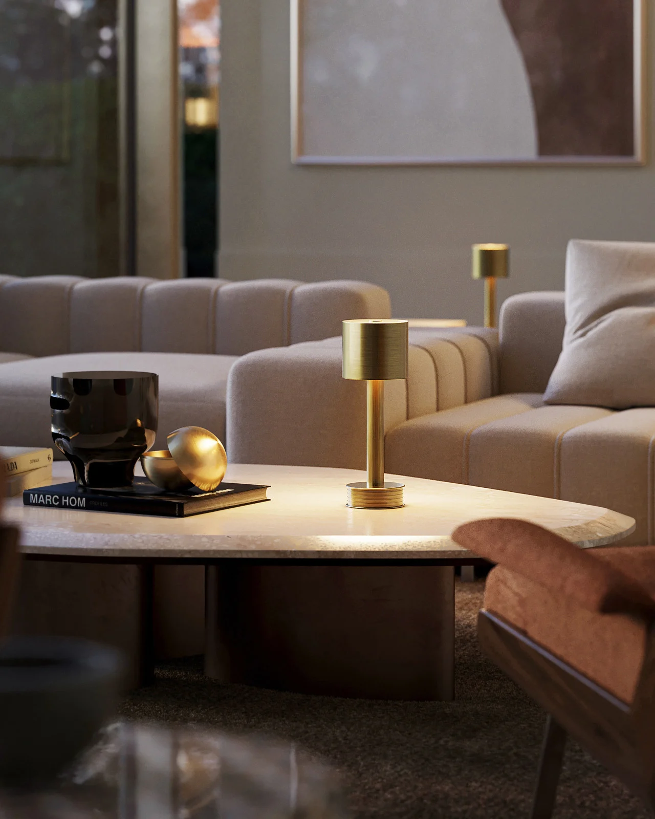 Traverse Brass Cordless Table Lamp