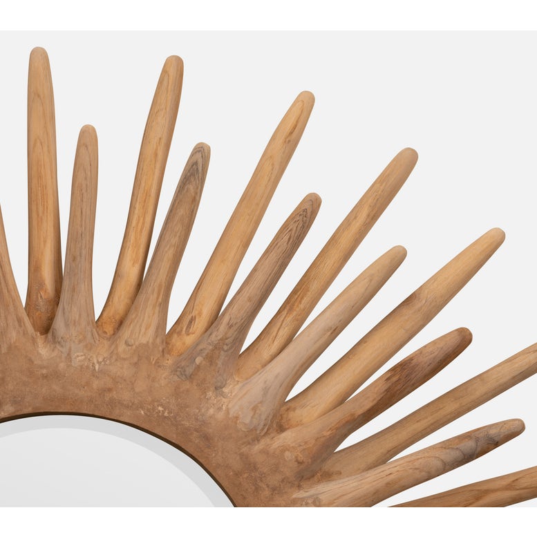 DONATELLA ROUND MIRROR NATURAL WOOD 41"D