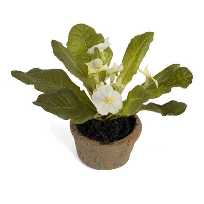 ARTIFICIAL CREAM PRIMULA IN MINI POT