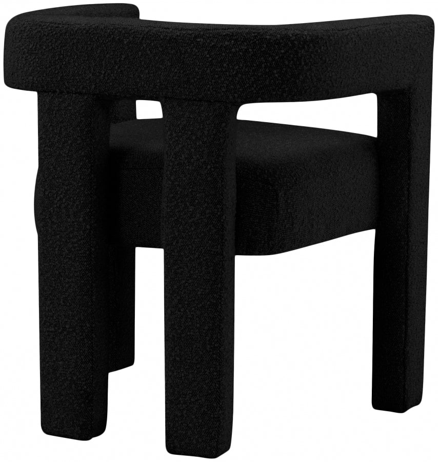 Alana Boucle Fabric Chair - Black