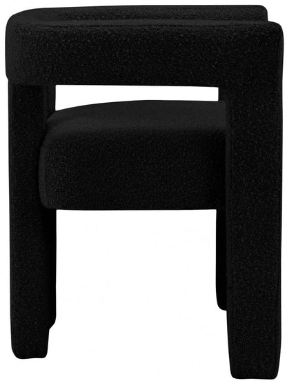 Alana Boucle Fabric Chair - Black