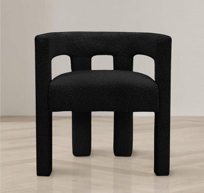 Alana Boucle Fabric Chair - Black