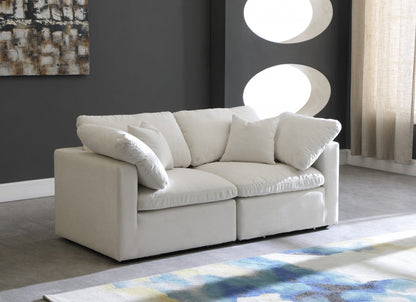 Cloud Velvet Plush Modular 2 Piece Loveseat