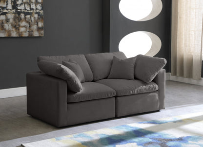 Cloud Velvet Plush Modular 2 Piece Loveseat