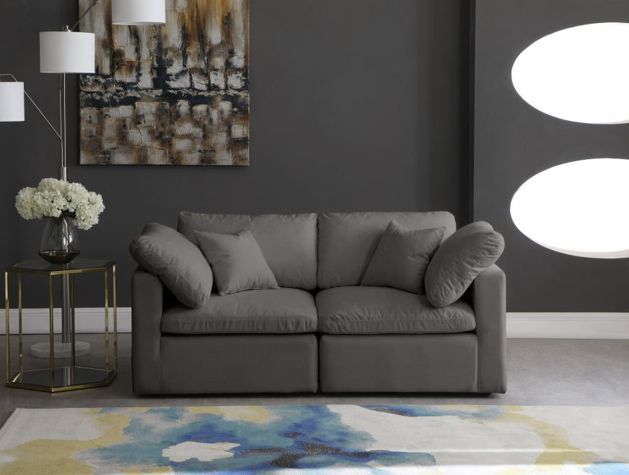 Cloud Velvet Plush Modular 2 Piece Loveseat