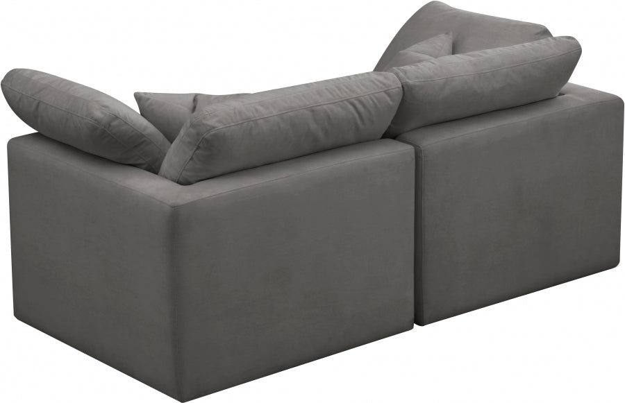 Cloud Velvet Plush Modular 2 Piece Loveseat