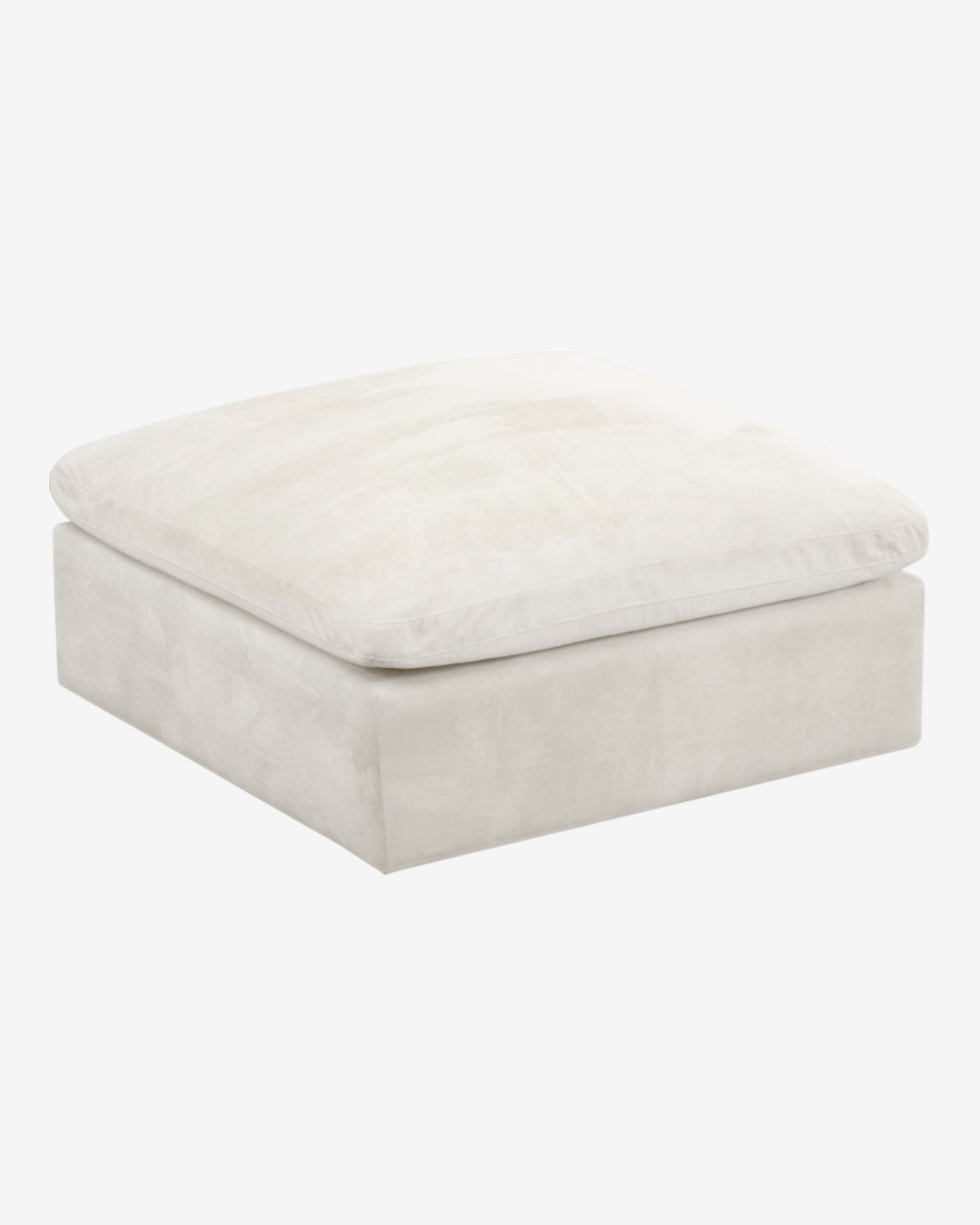 Cloud Velvet Deluxe Ottoman - Cream