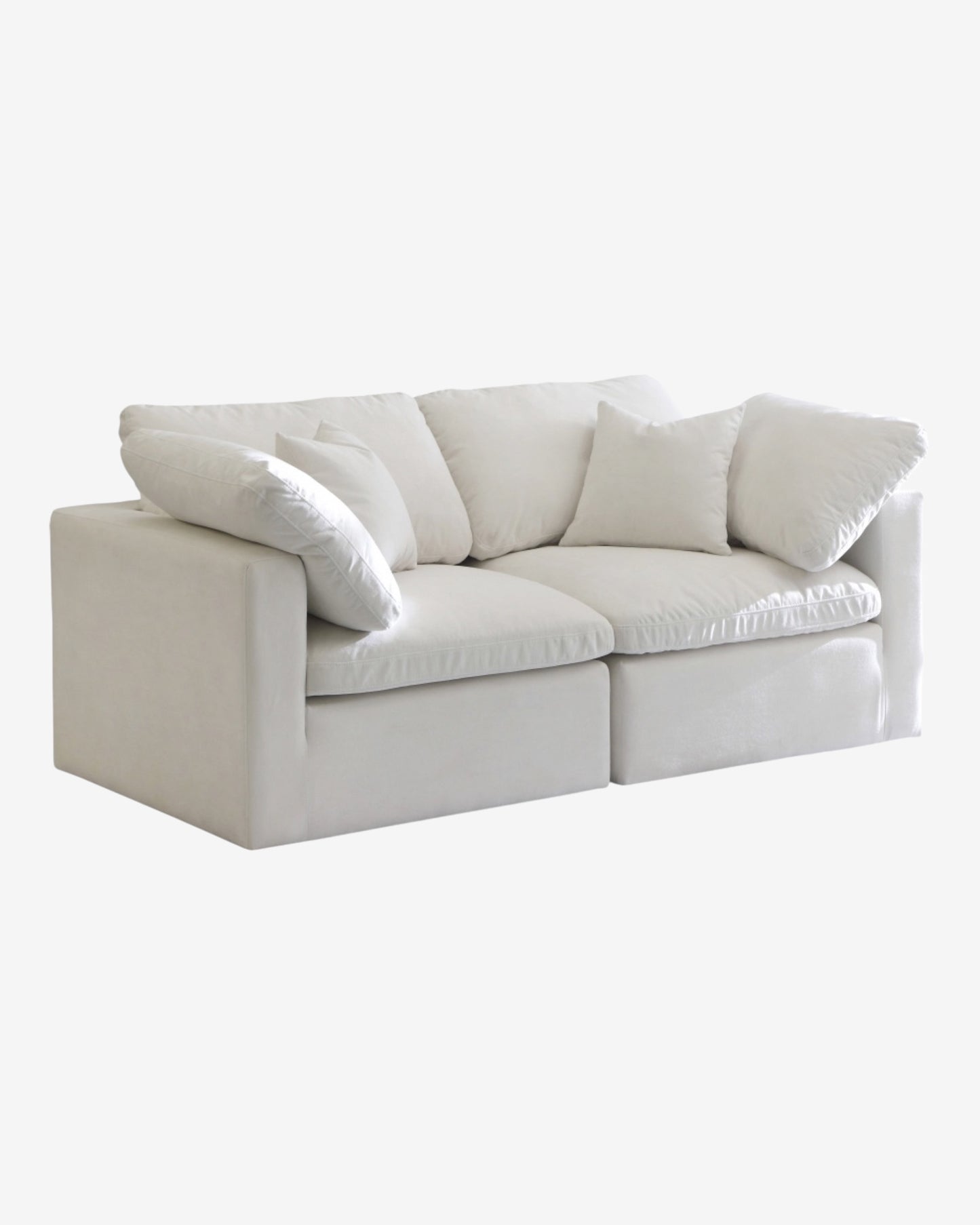 Cloud Velvet Plush Modular 2 Piece Loveseat