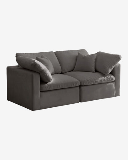 Cloud Velvet Plush Modular 2 Piece Loveseat