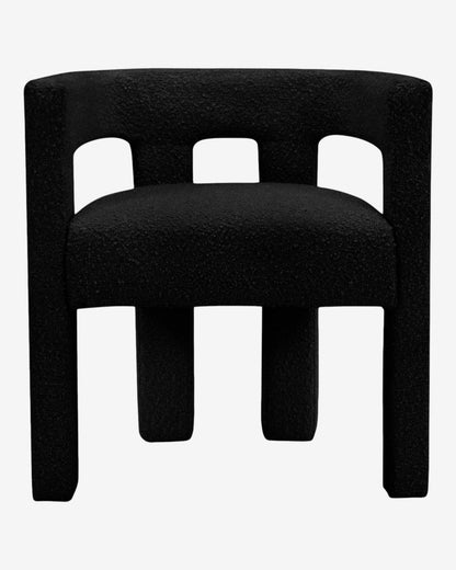 Alana Boucle Fabric Chair - Black