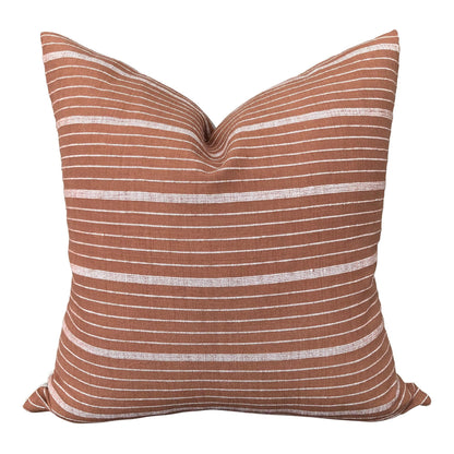 Kufri Cusco Stripe Designer Pillow in Terracotta