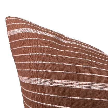 Kufri Cusco Stripe Designer Pillow in Terracotta