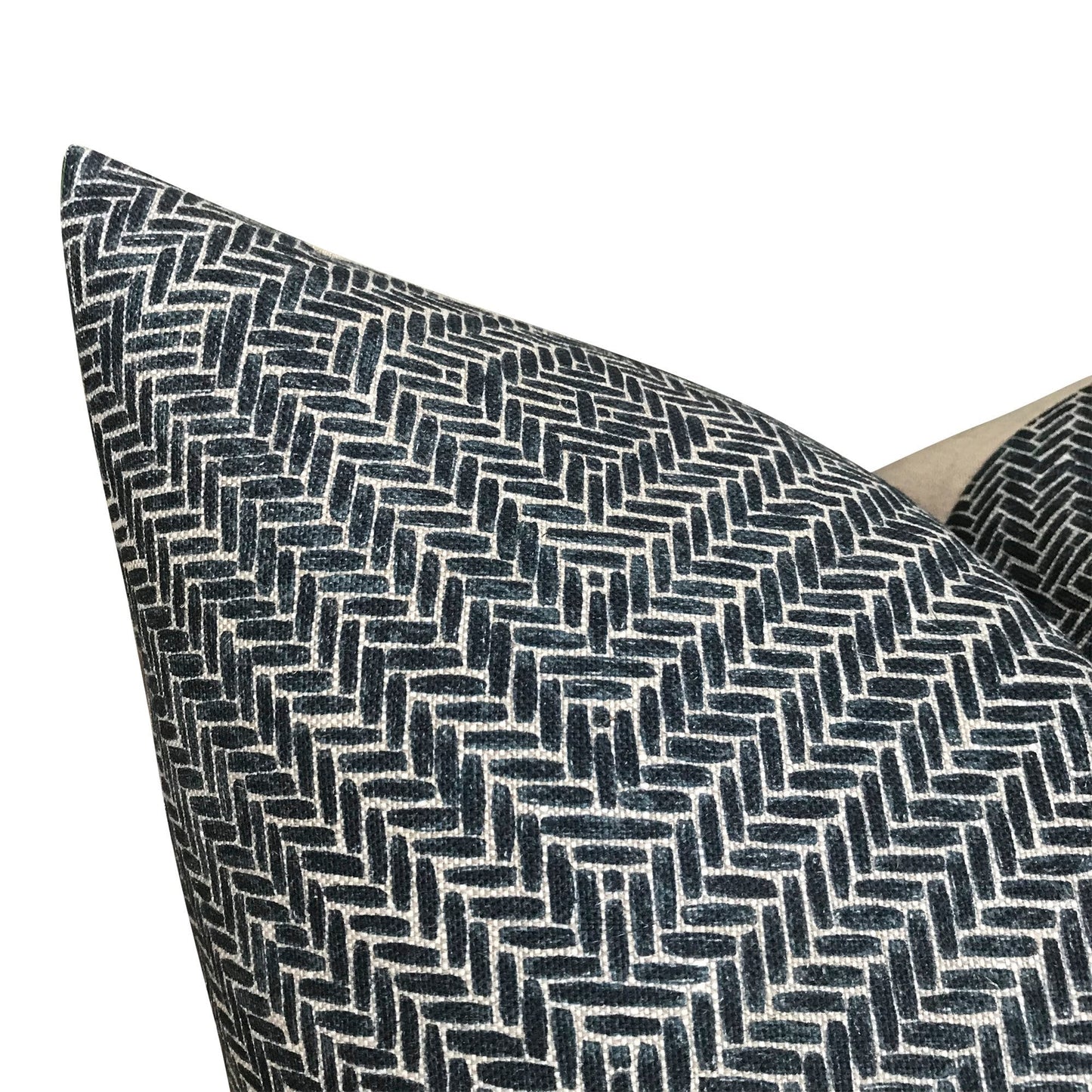 Designer Clay McLaurin Rattan Pillow Cover in Indigo Decorative Pillow Cover