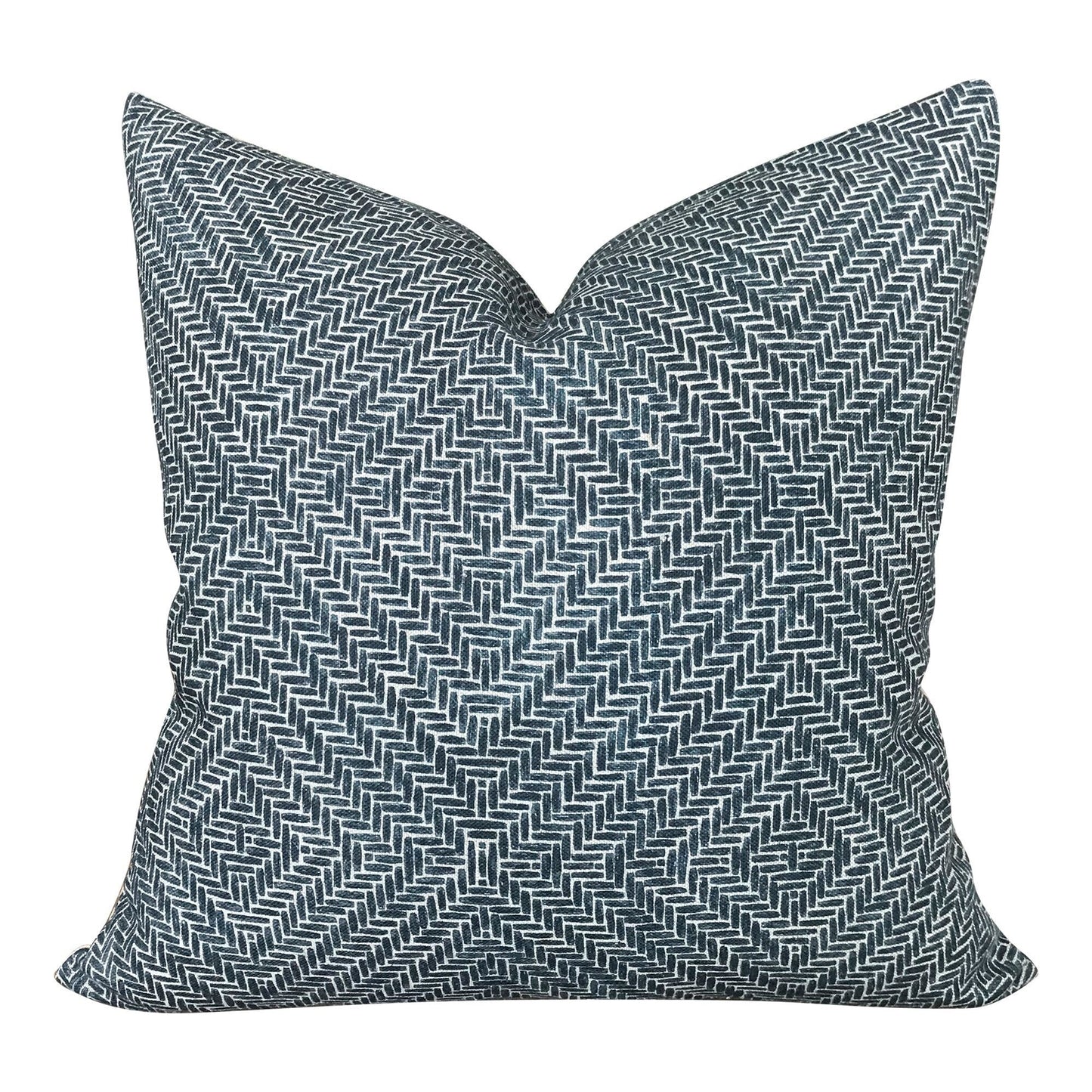 Designer Clay McLaurin Rattan Pillow Cover in Indigo Decorative Pillow Cover