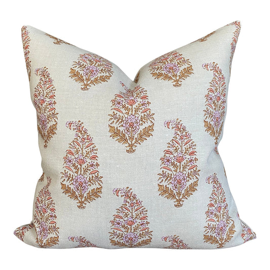 Designer Katie Leede Mughal Gardens Pillow in Melon and Tumeric