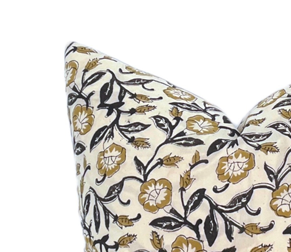 Hazel Mustard Floral Pillow Cover