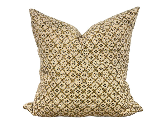 Designer "Brawley" Block Print Pillow Cover