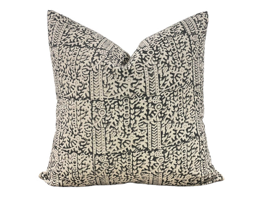 Designer "Escalon" Block Print Handloom Pillow Cover