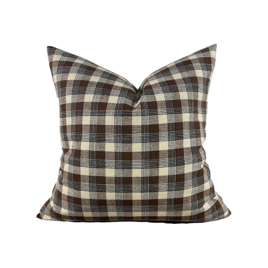 Designer "Hawthorne" Plaid Woven Pillow Cover