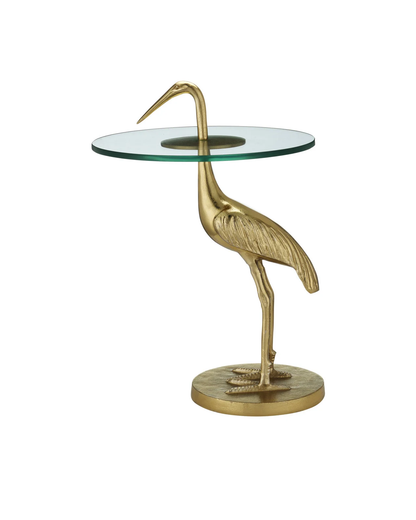 Crane Brass Accent Table