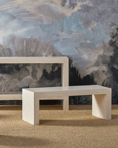 Carson Ivory Terrazzo Bench